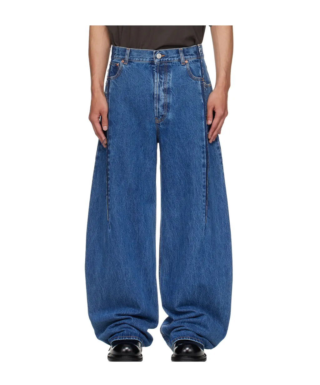 Frayed-Detail Balloon Jeans