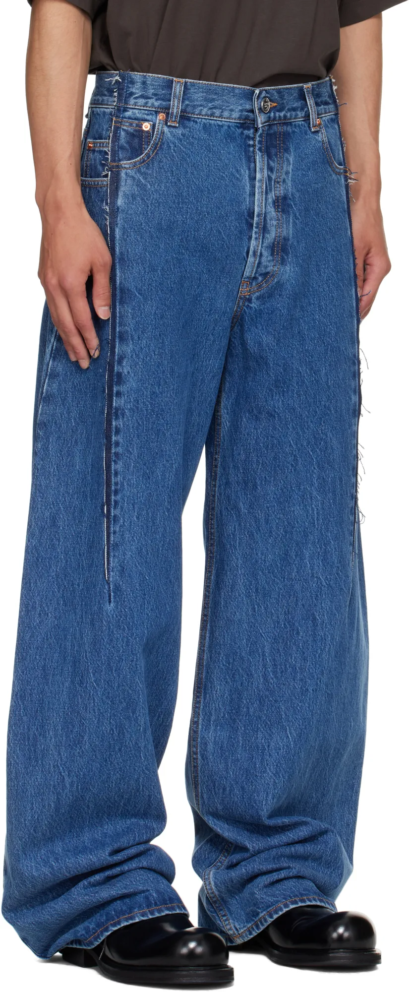 Frayed-Detail Balloon Jeans
