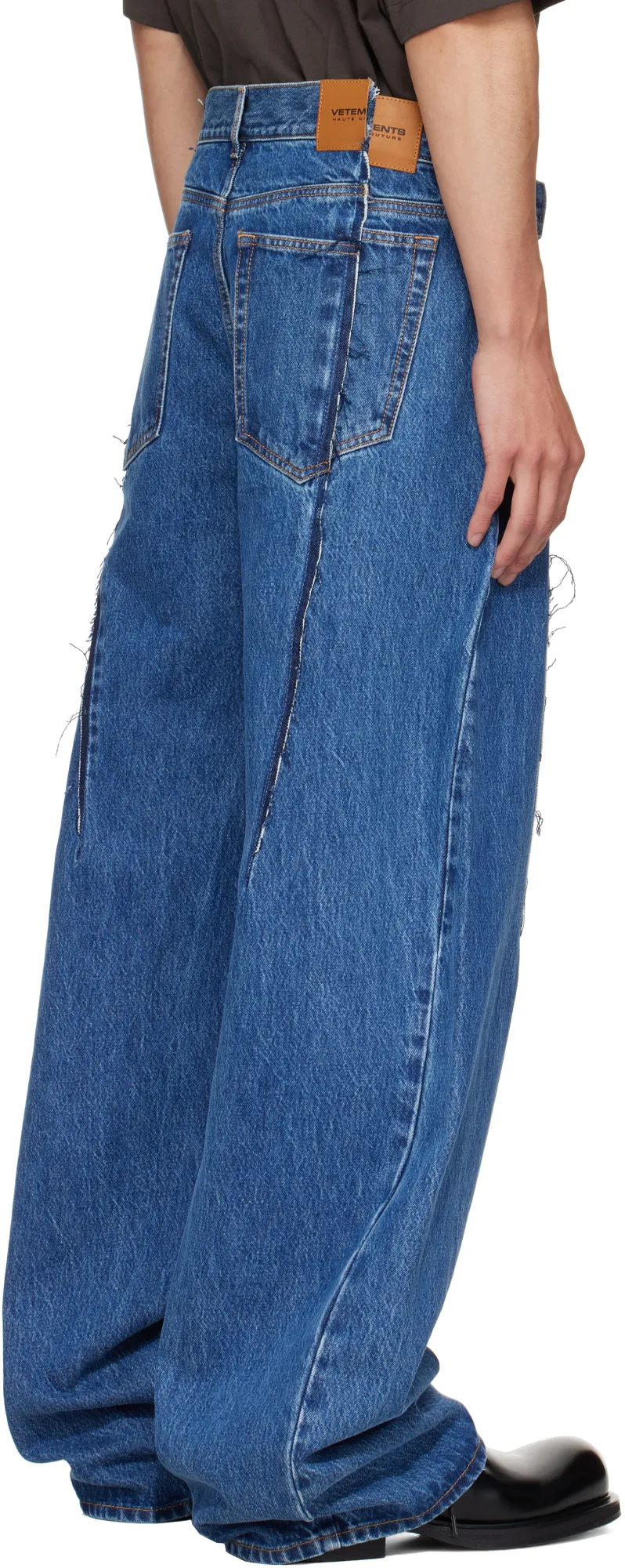Frayed-Detail Balloon Jeans