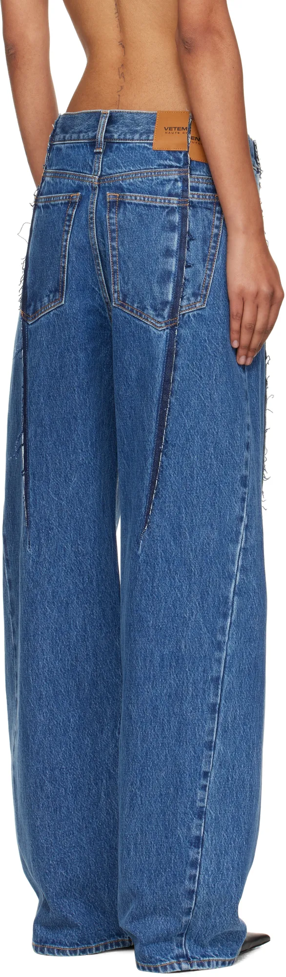 Frayed-Detail Balloon Jeans