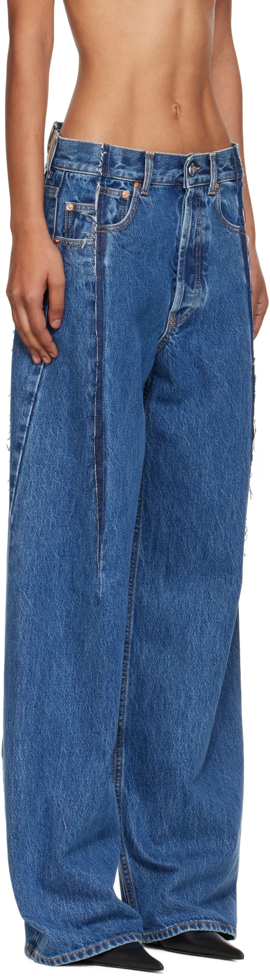 Frayed-Detail Balloon Jeans