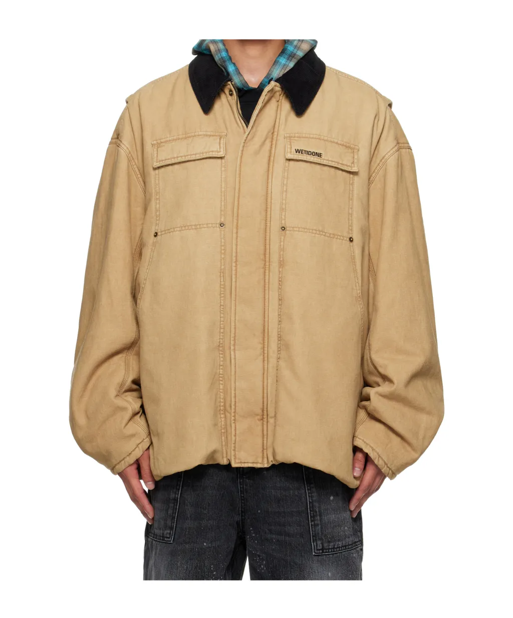 Corduroy-Collar Cotton Jacket