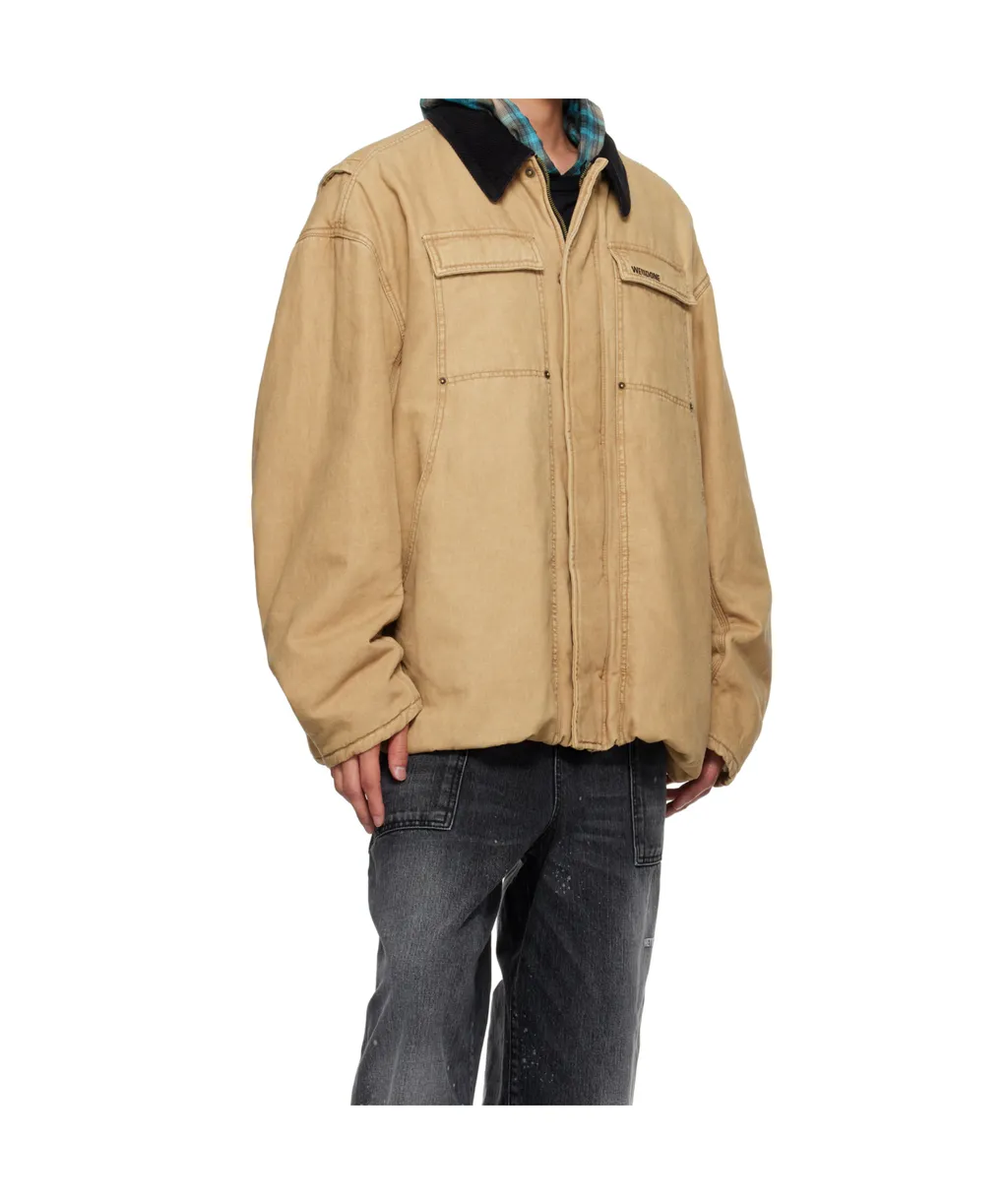 Corduroy-Collar Cotton Jacket