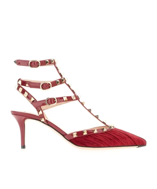 Studded High-Heeled Sandals