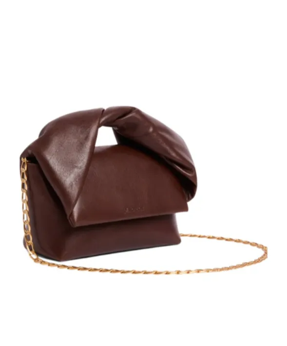 Twisted-Handle Leather Tote Bag