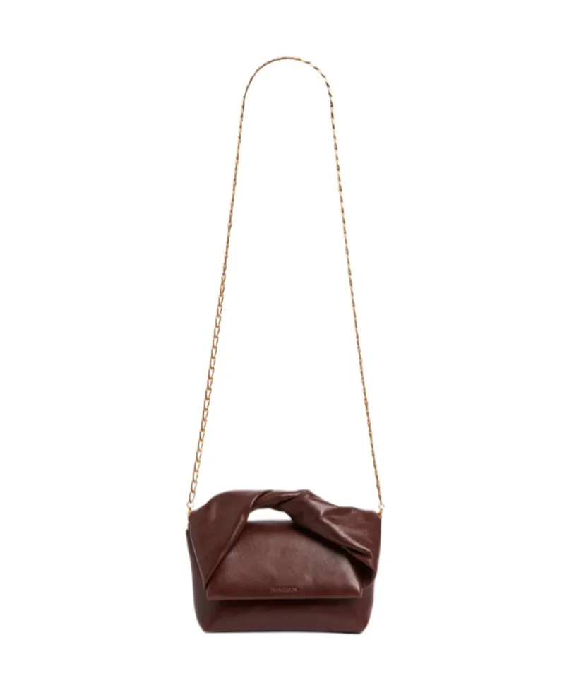 Twisted-Handle Leather Tote Bag
