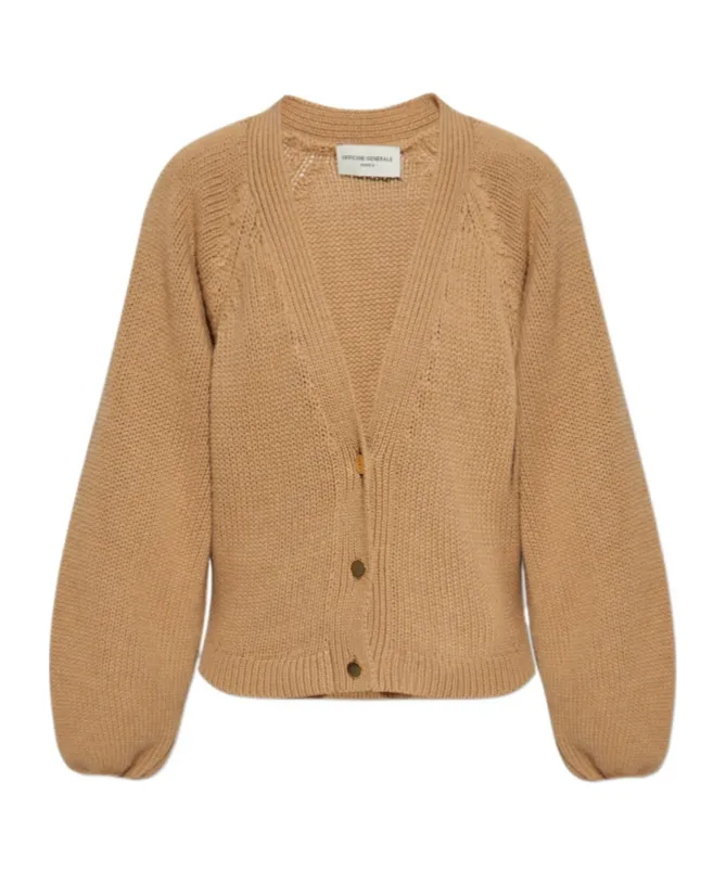 Balloon-Sleeve Cardigan