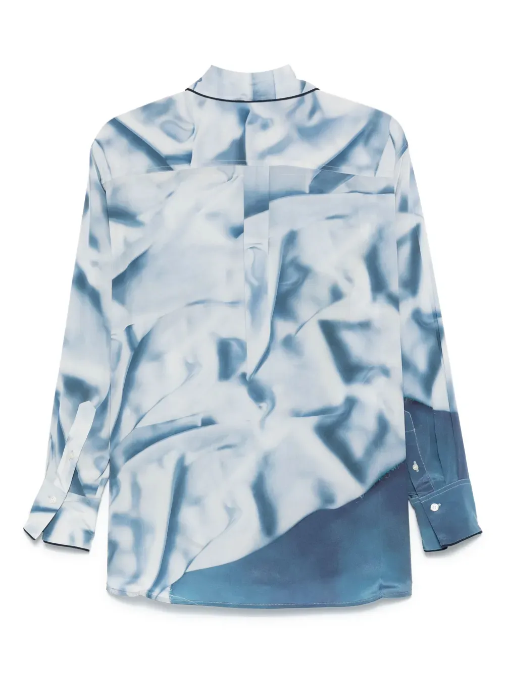 Victoria Beckham Flower Printed Satin Pyjama Shirt