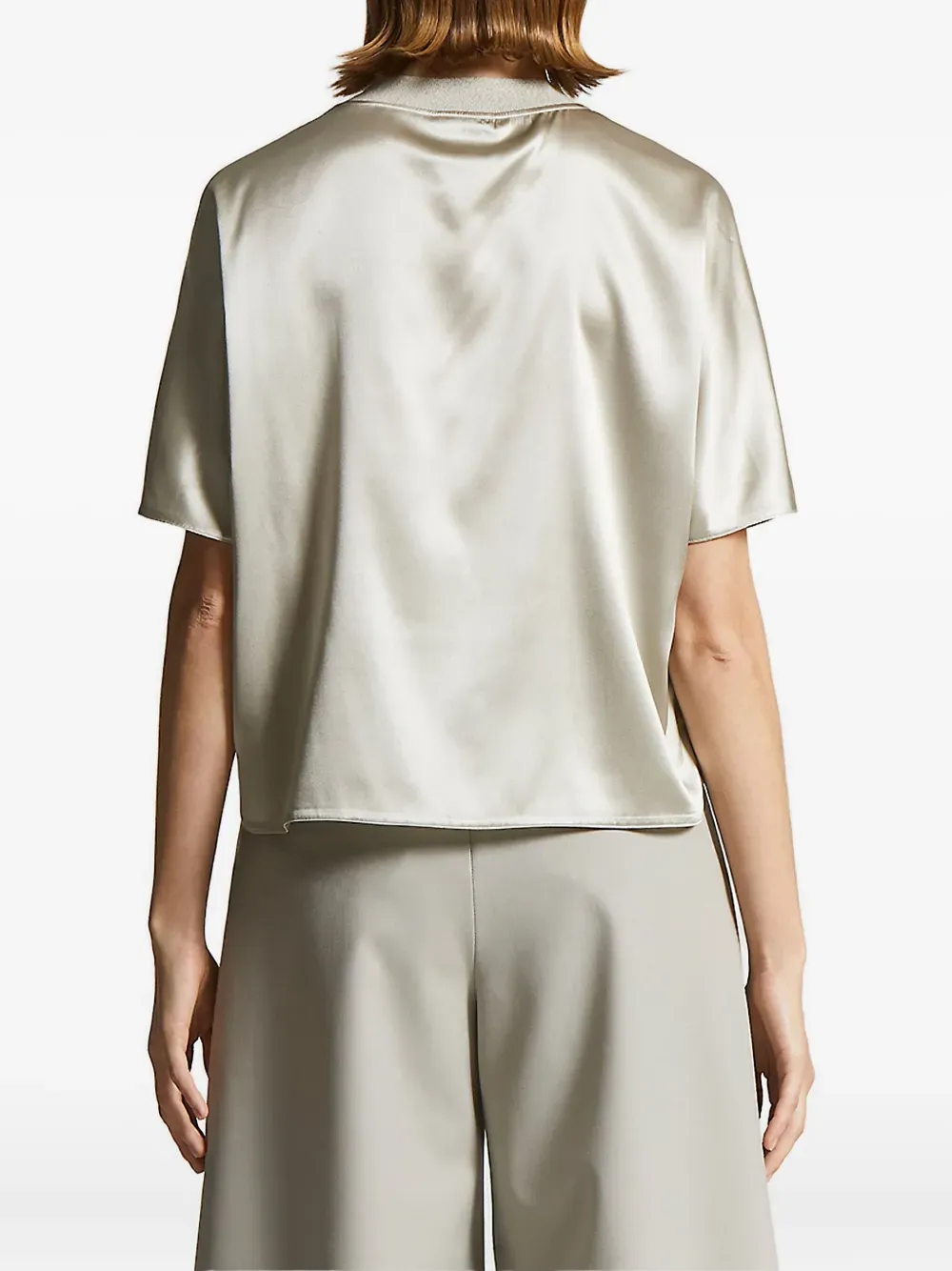 Satin-Trimmed Boxy Top