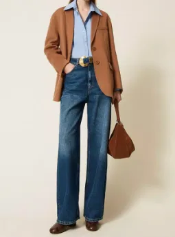 Belted Buckle-Fastening Jeans