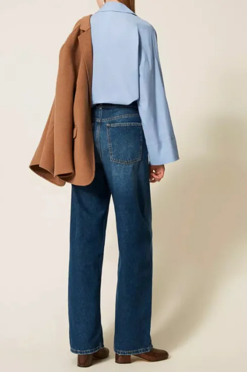 Belted Buckle-Fastening Jeans