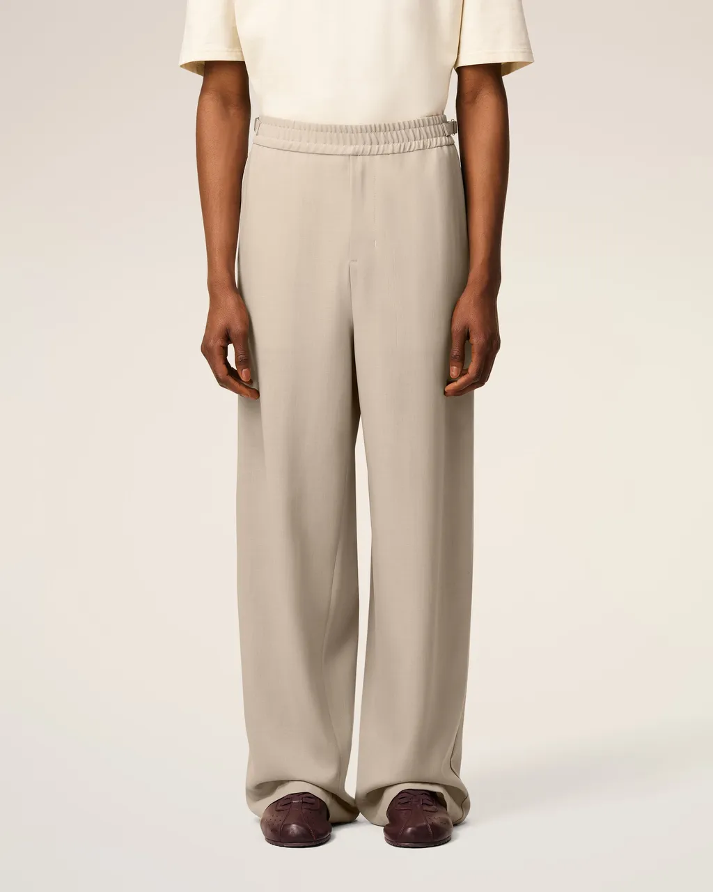 Ami Paris Logo Plaque Straight Leg Trousers