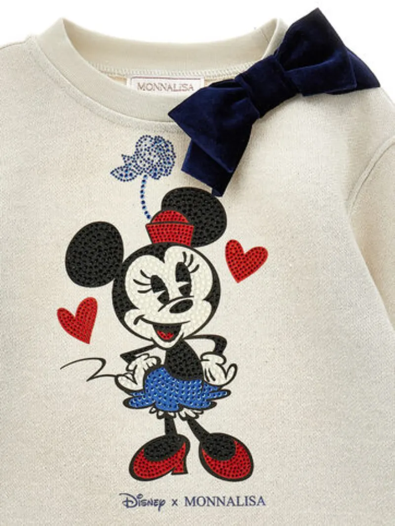 Monnalisa Minnie Mouse Crew Neck Dress