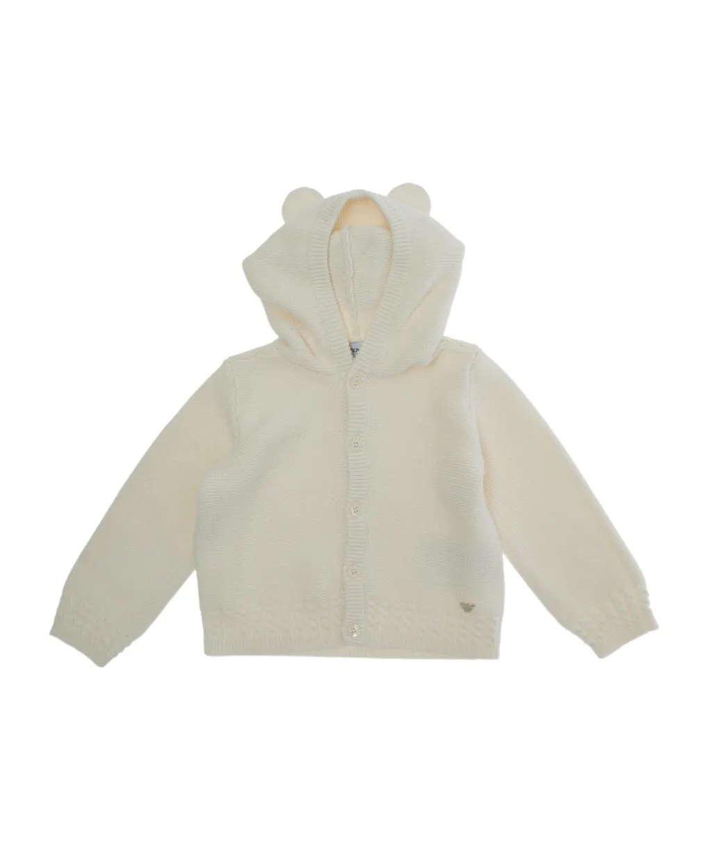 Emporio Armani Kids Logo Detailed Hooded Cardigan