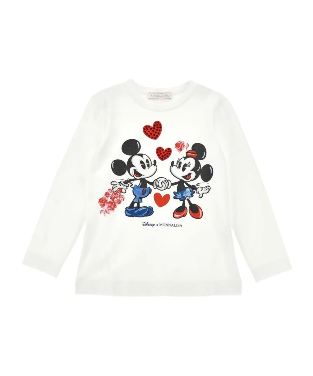 Monnalisa Mickey & Minnie Hearts T-Shirt