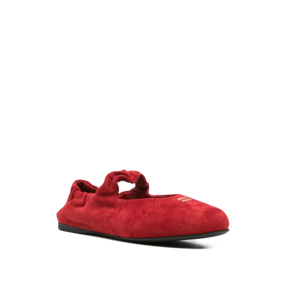 Miu Miu Logo-Detailed Ballet Flats
