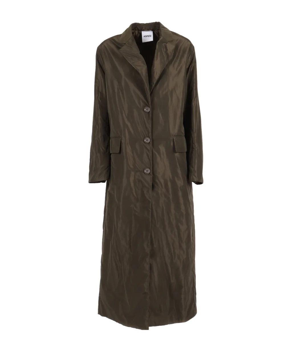 Button-Front Flap Pocket Coat