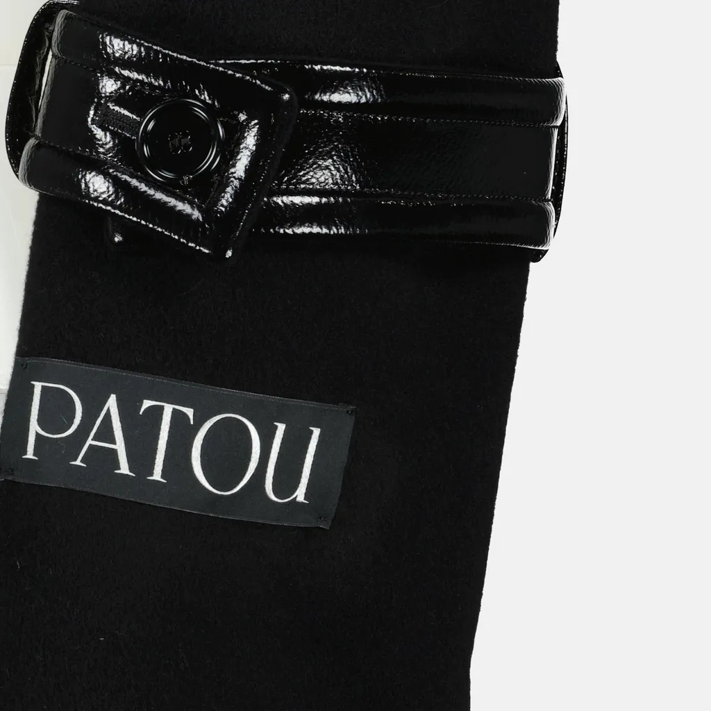Patou Collared Long-Sleeve Cropped Coat