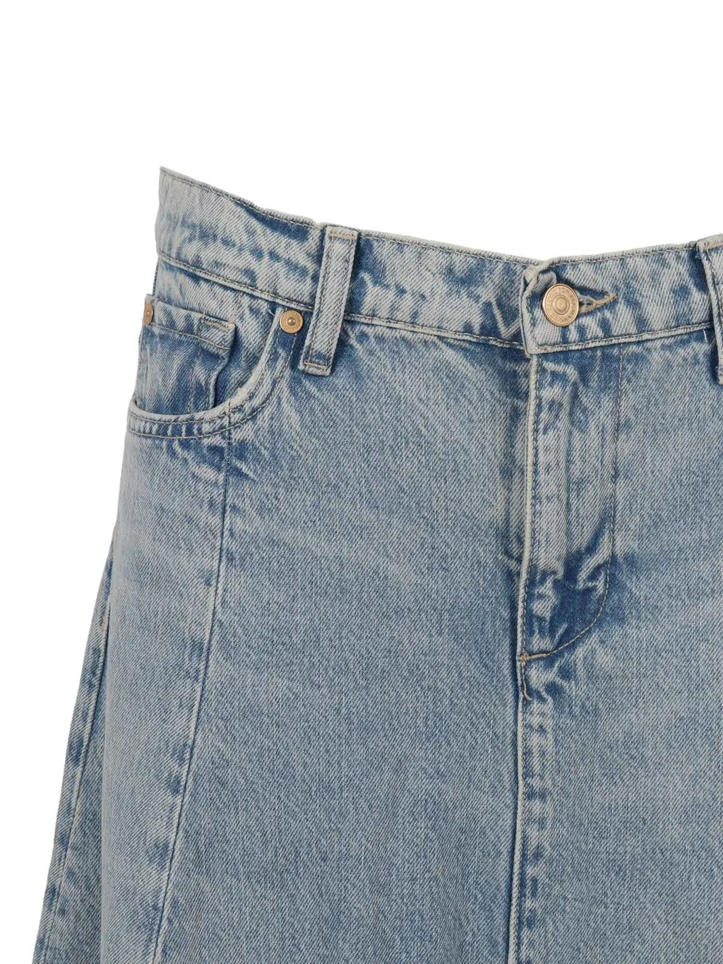 Logo-Patch Denim Maxi Skirt