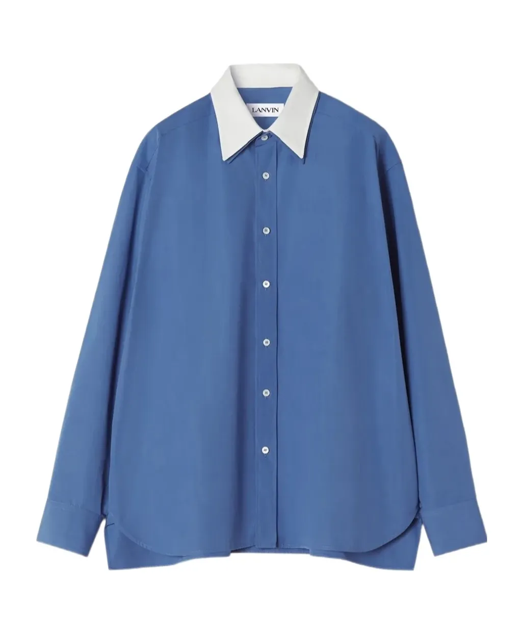 Contrast-Collar Cotton Shirt