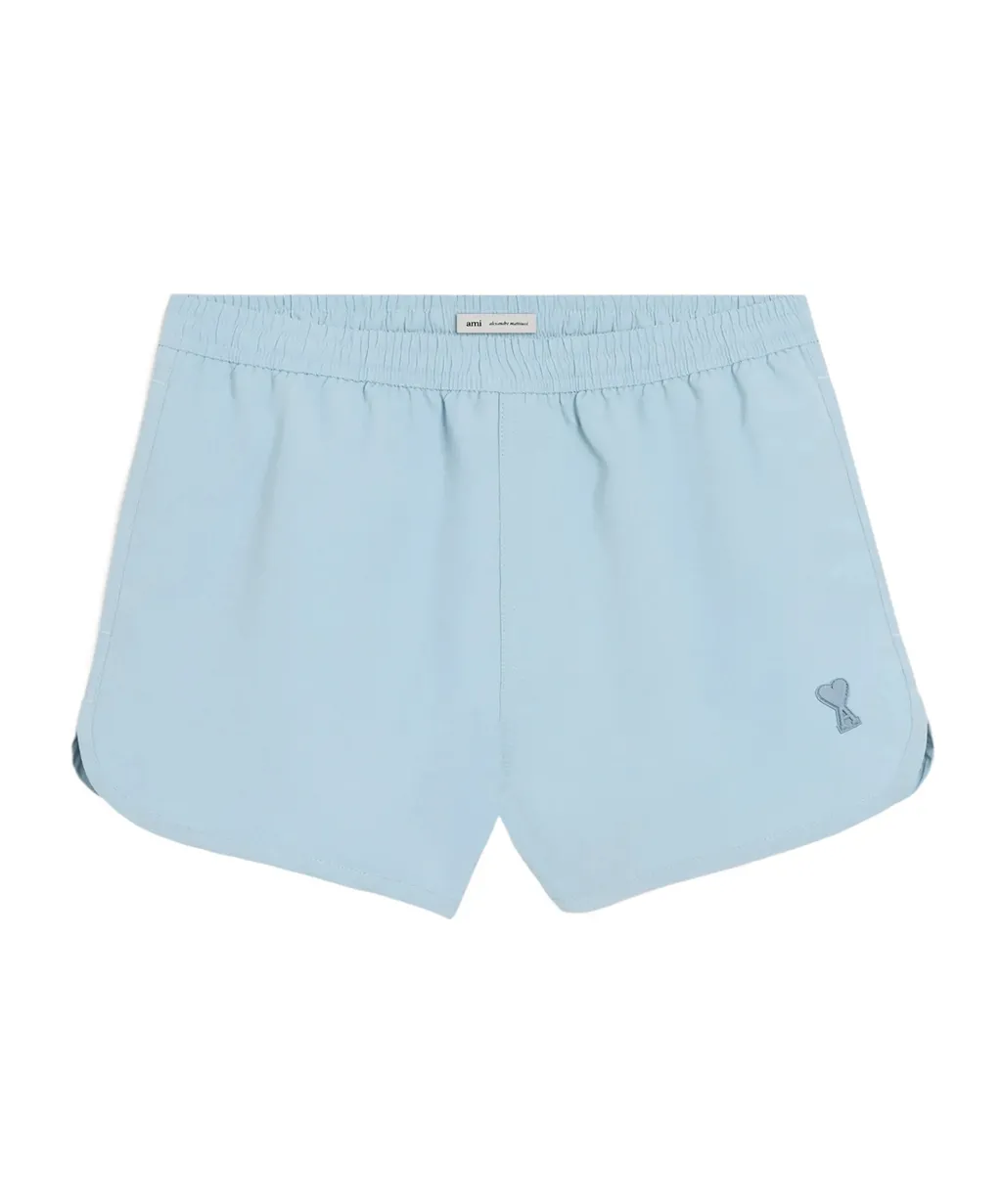 Ami Paris Logo Patch Swim Shorts