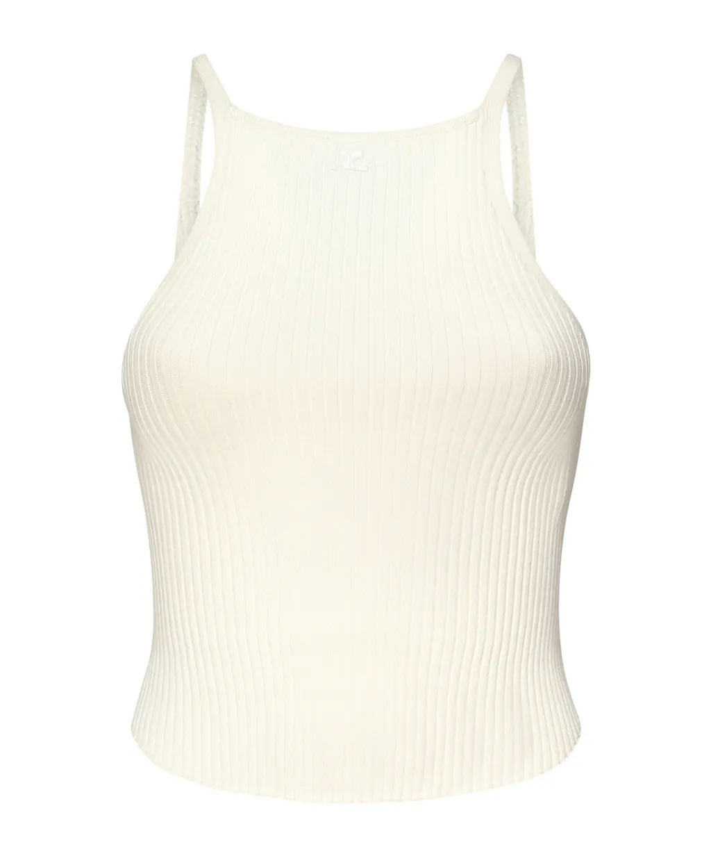 Courrges Logo Embroidered Knitted Top