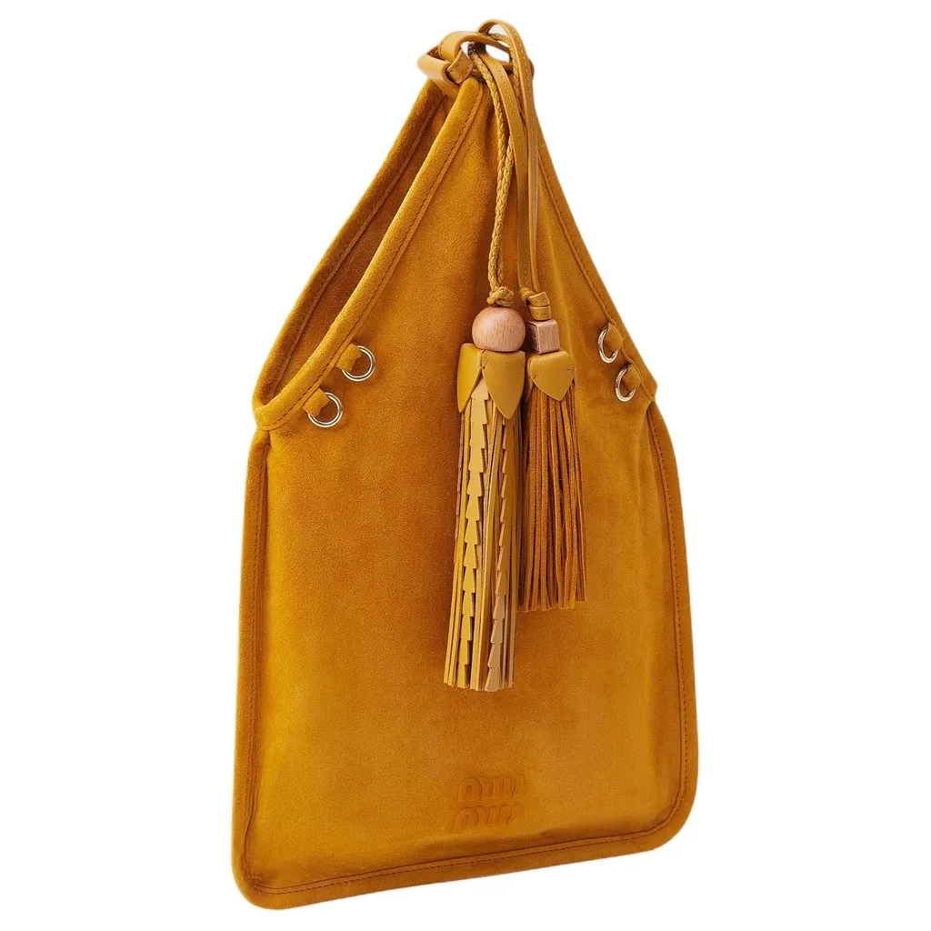 Suede Handbag With Tassels