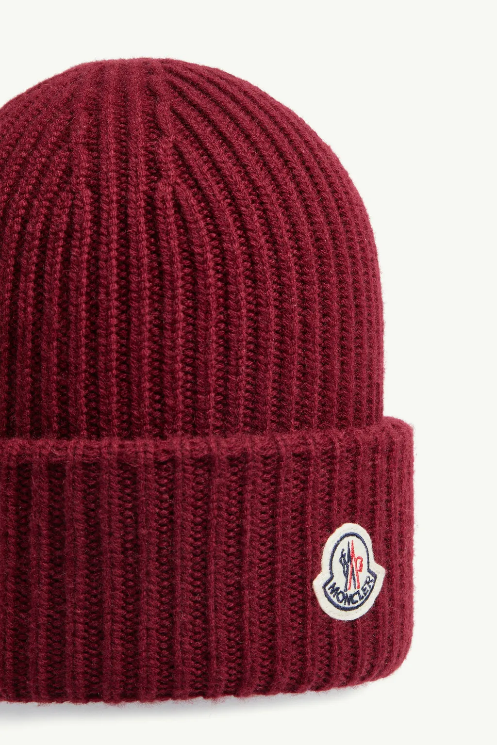 Moncler Logo Patch Ribbed Beanie