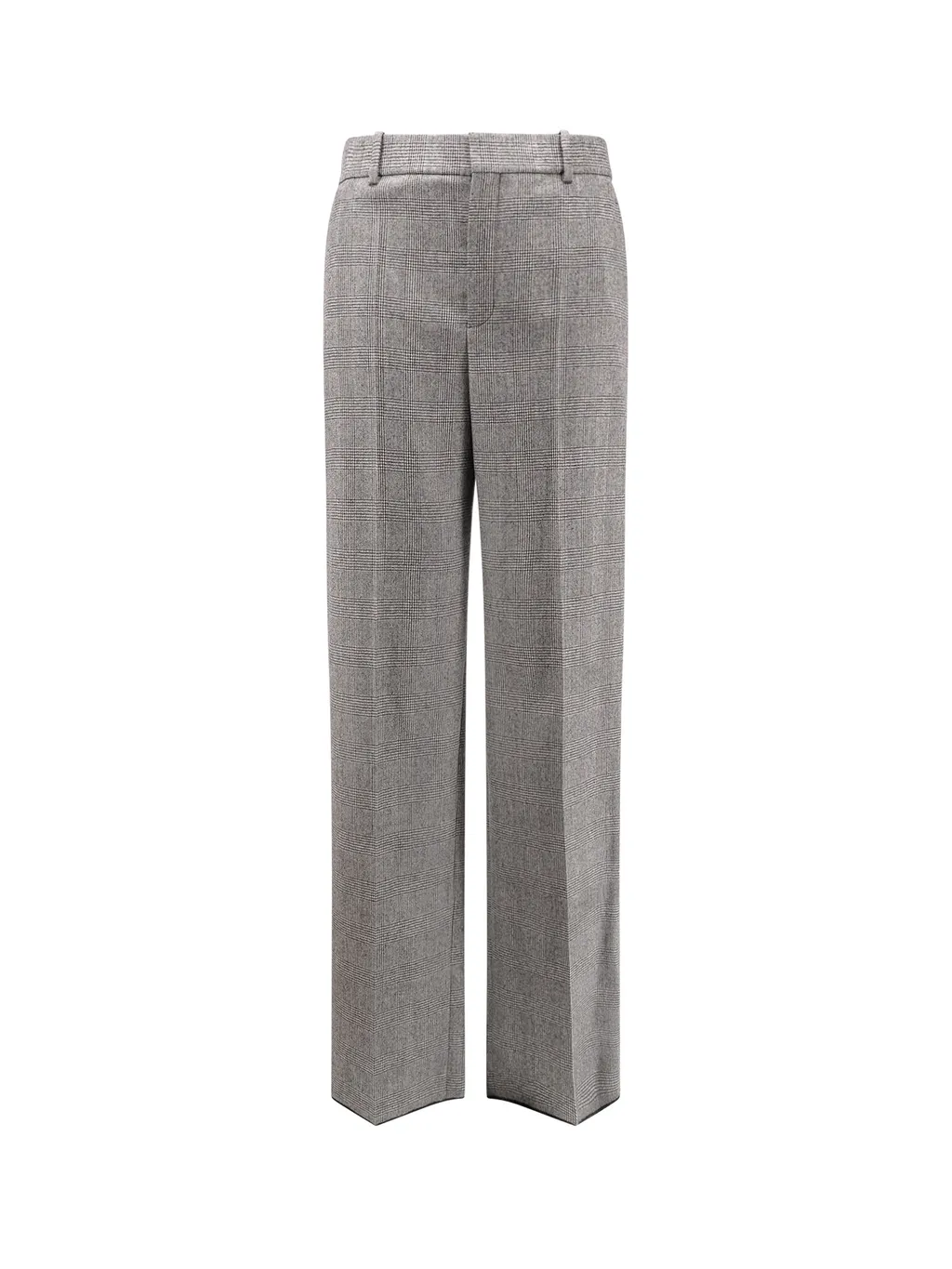 Check-Pattern Wool Trousers