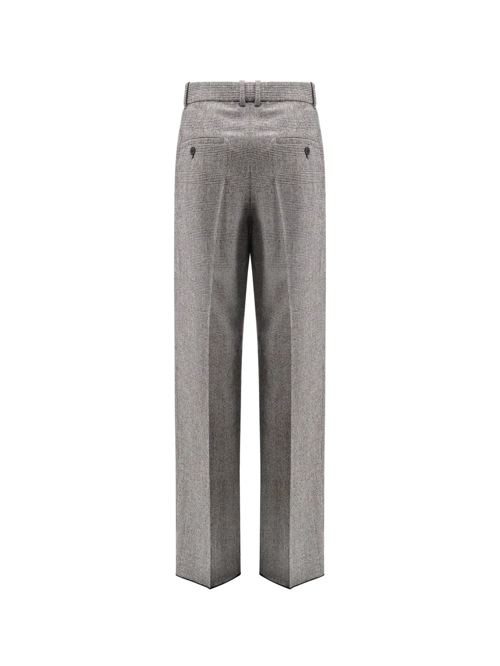 Check-Pattern Wool Trousers