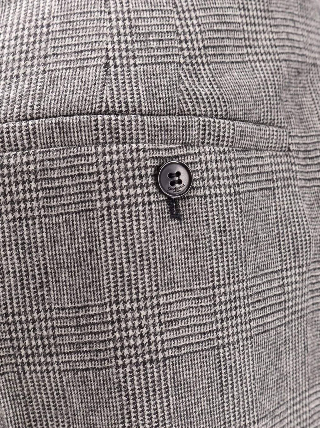 Check-Pattern Wool Trousers