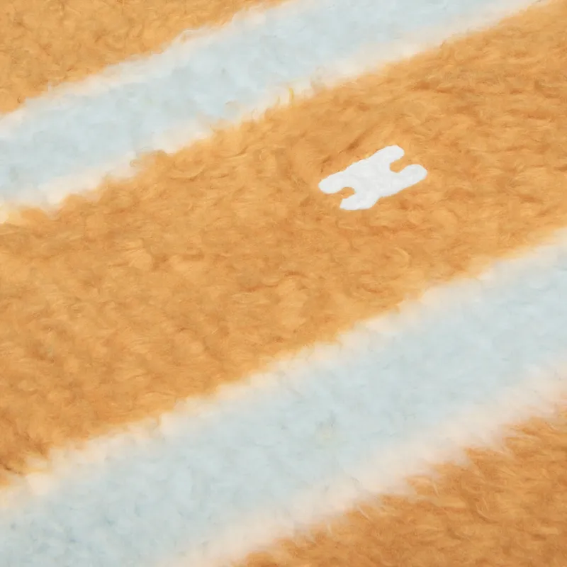 Polo Sweater In Brushed Striped Cotton