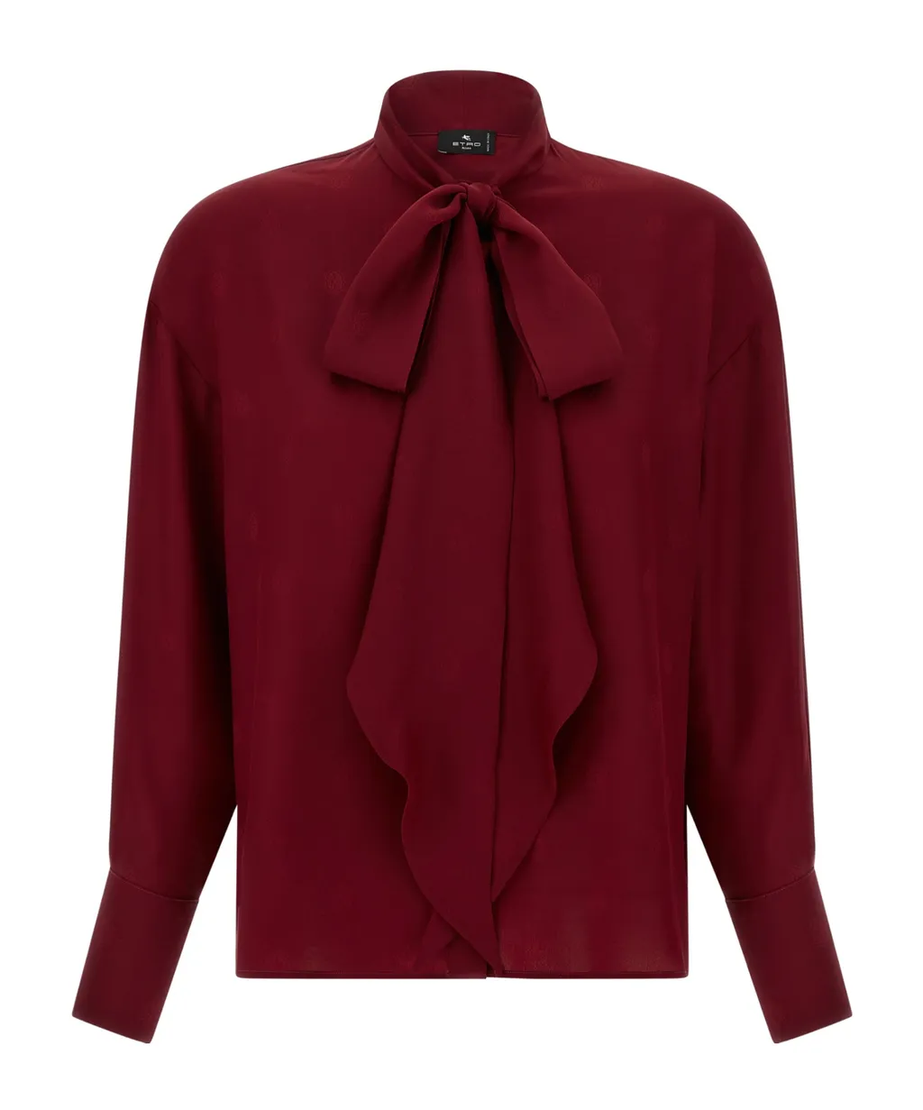 Etro Dot-Printed Tie-Neck Blouse