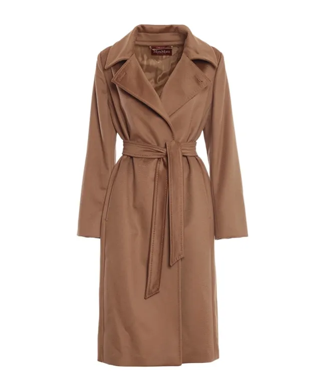 Max Mara Studio Bcollag Belted Long-Sleeved Coat