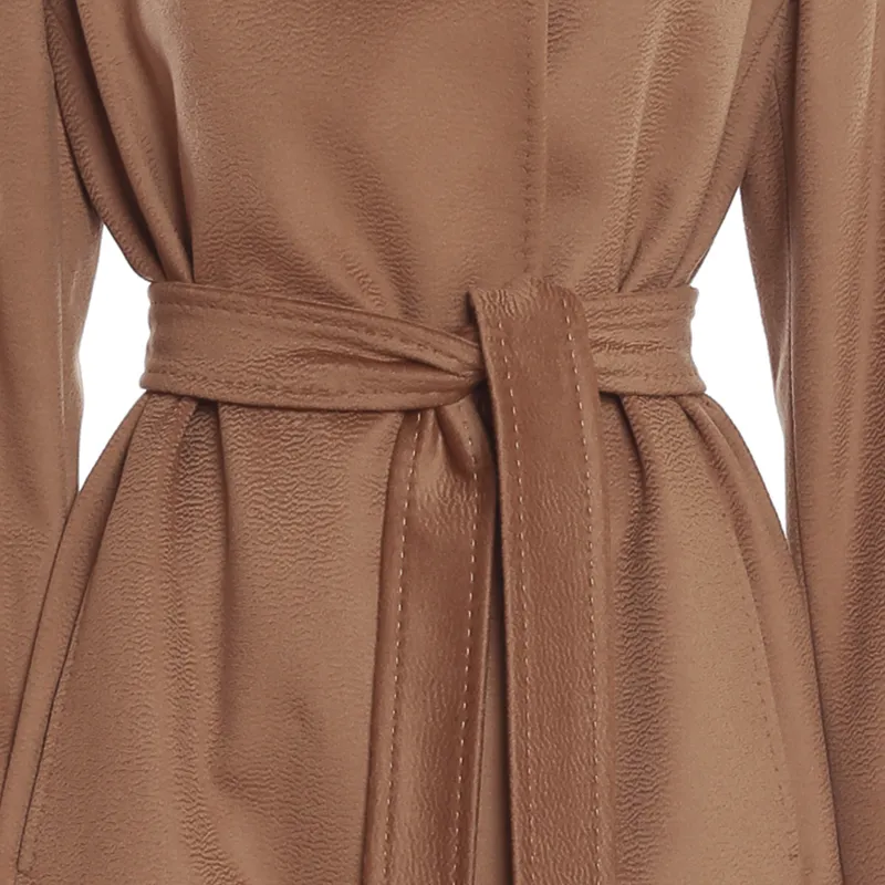 Max Mara Studio Bcollag Belted Long-Sleeved Coat