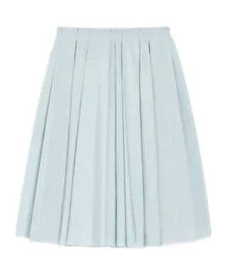 Blue Taffetas Midi Corolla Skirt