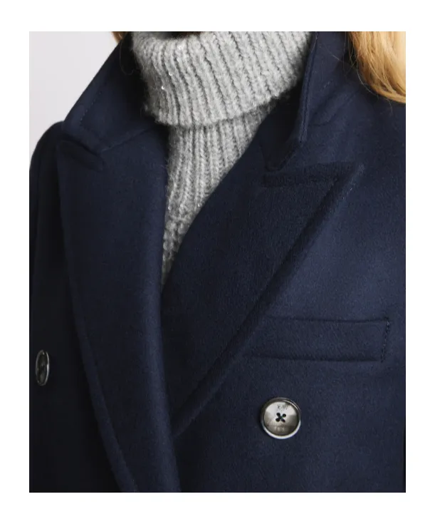 Coat In Wool And Cashmere Fabric
