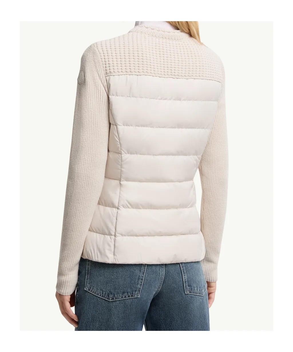 Padded Wool Zip-Up Cardigan