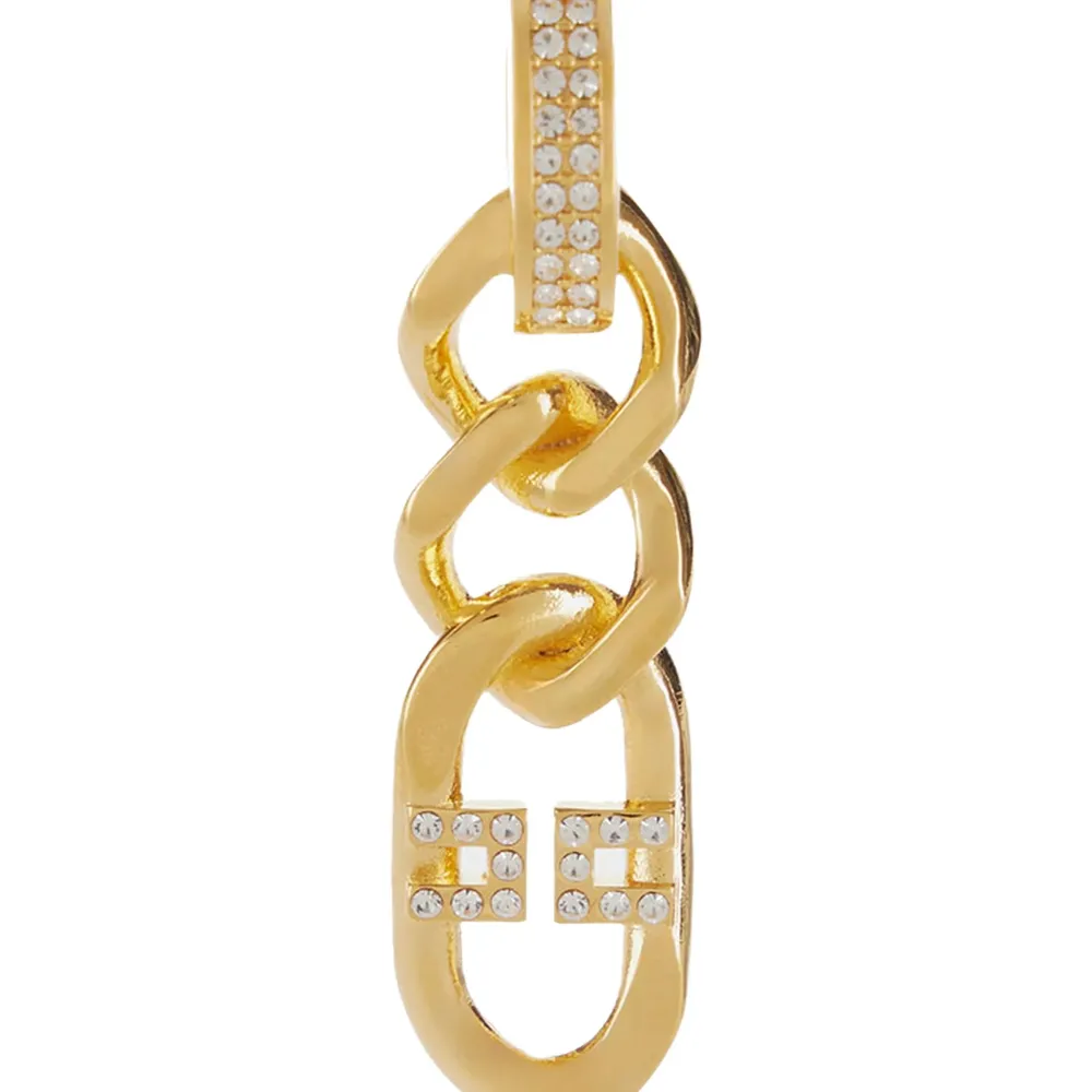 Crystal-Embellished Chain Earrings