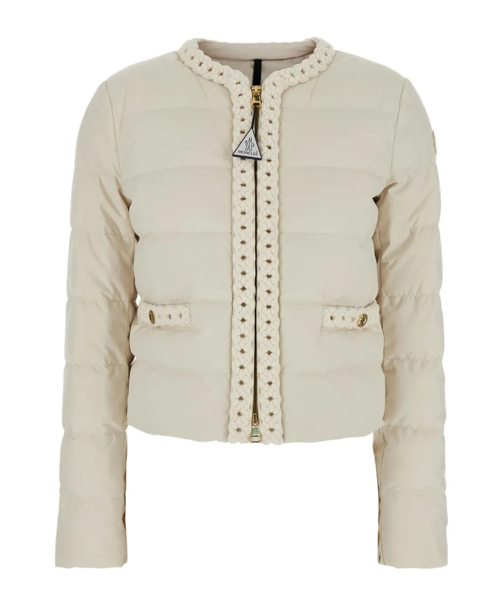 Braid-Trimmed Quilted Jacket