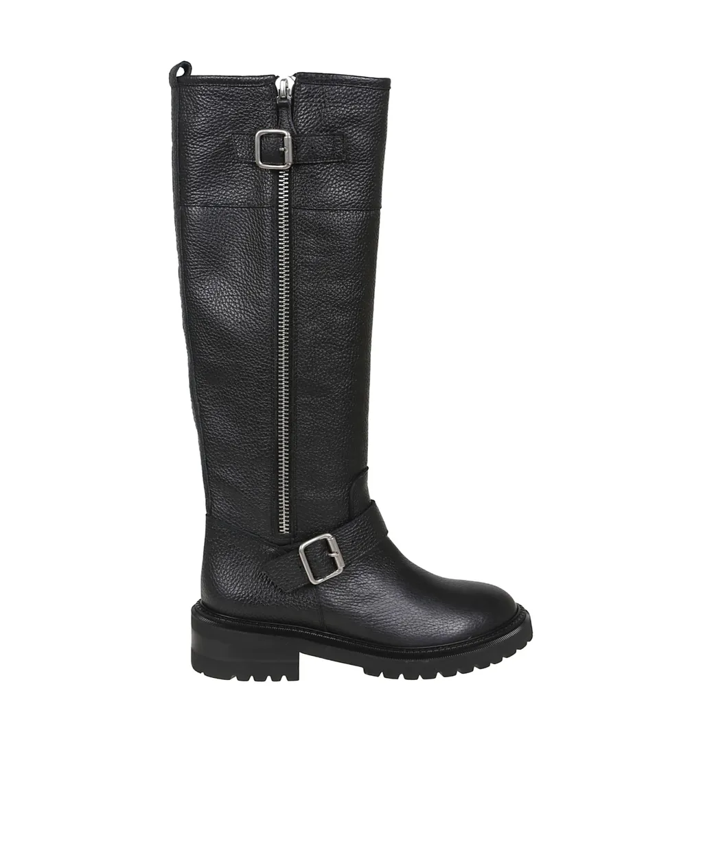 Via Roma 15 Negus Buckled Leather Boots