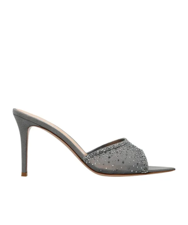 85Mm Rania Crystal-Embellished Heeled Mules