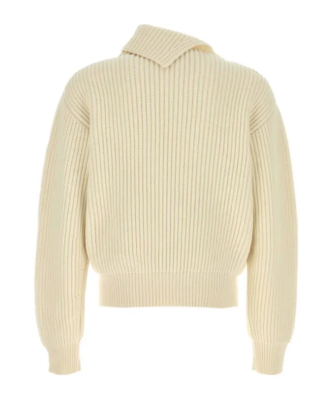 Jil Sander Asymmetric Neck Ribbed Jumper