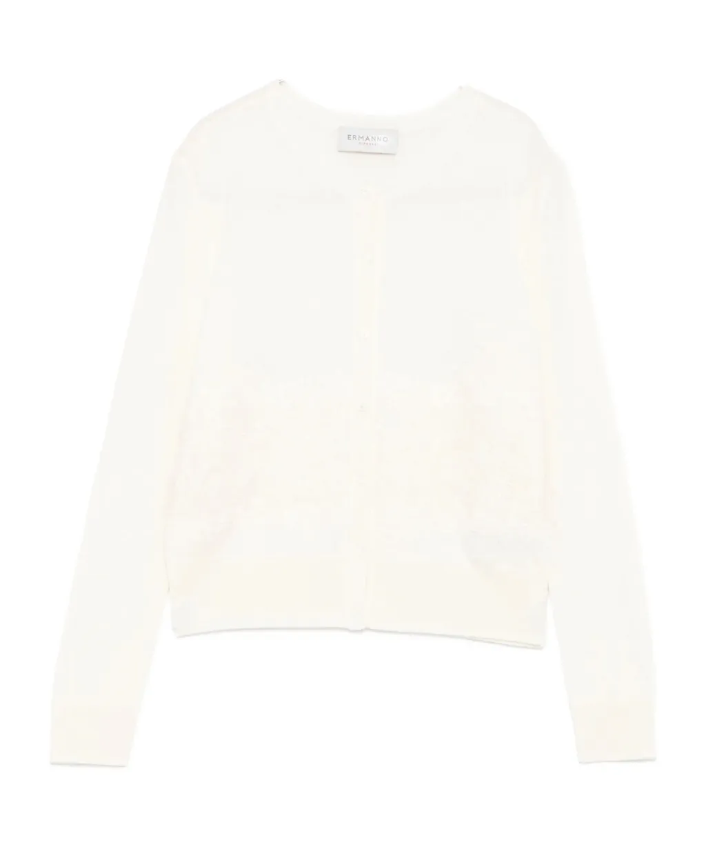Ermanno Firenze Long Sleeved Sequin Embellished Cardigan