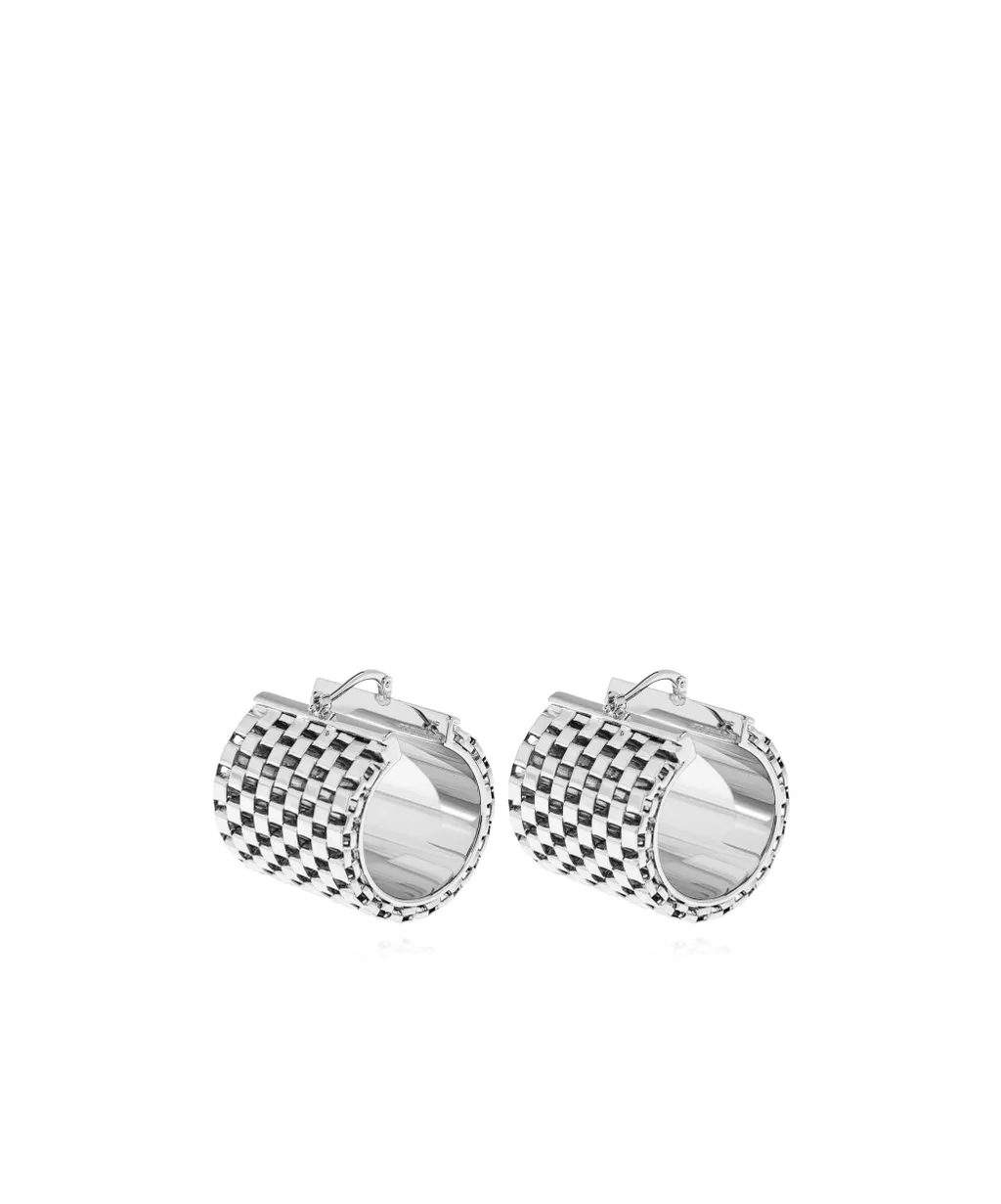 Textured Hinged-Hoop Earrings