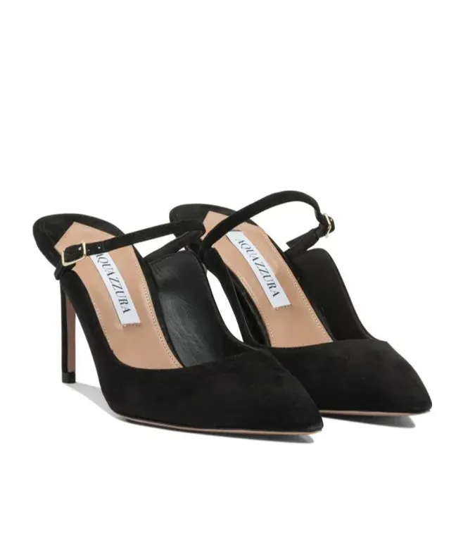 Ankle-Strap Suede Pumps