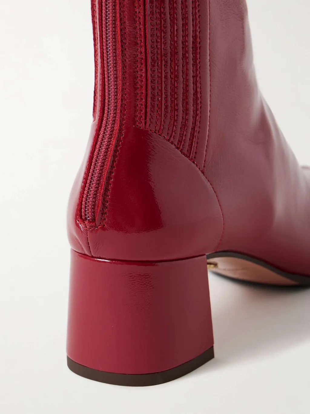 Leather Block-Heel Boots