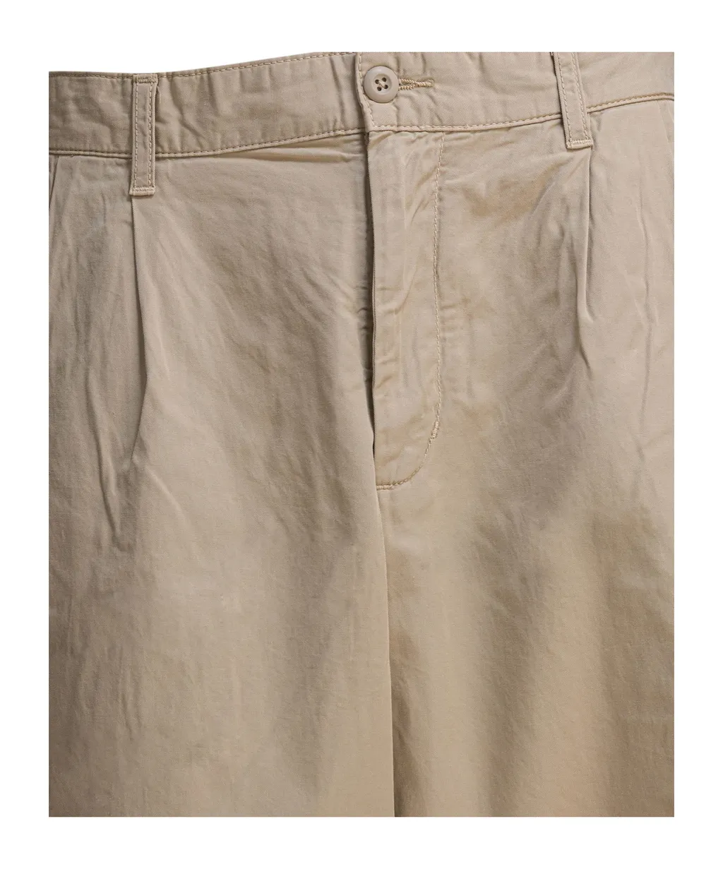 Pleated Cotton Trousers
