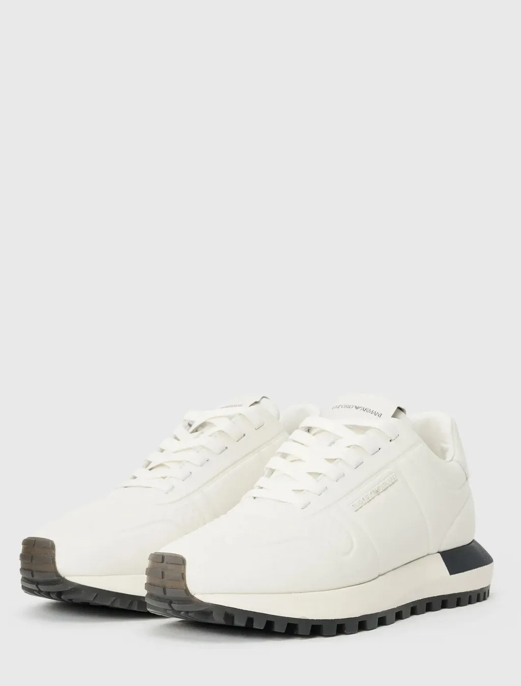 Emporio Armani Round Toe Lace-Up Sneakers