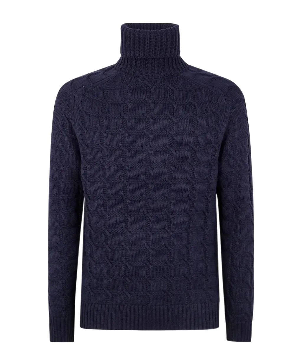 Cable-Knit Turtleneck Sweater
